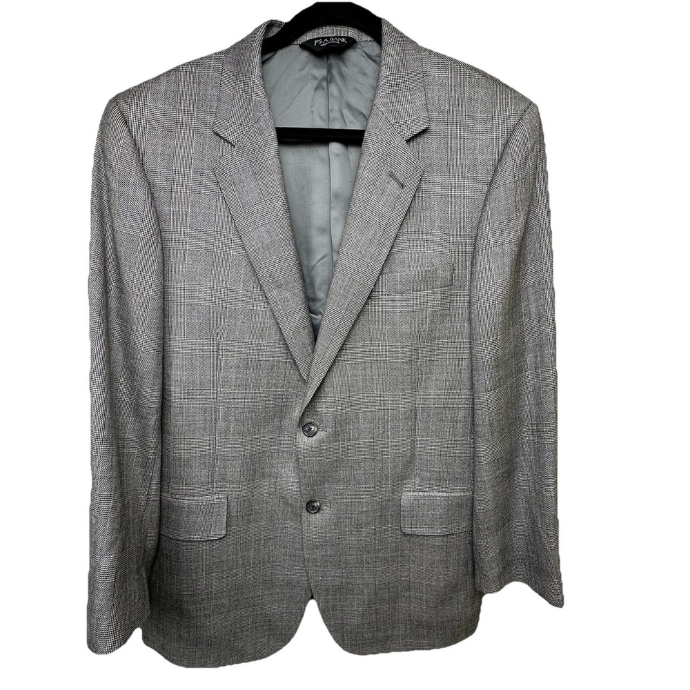 Jos A Bank Signature Collection Sport Coat Jacket Men's 42R Silk Camel Hair Gray